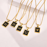 Letter Initial Pendant Necklace Women Stainless Steel Jewelry Alphabet Collar Birthday Party Mom Girlfriend Valentine's Day Gift